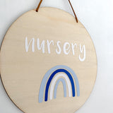 Wooden Nursery Sign - Blue Hues