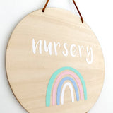 Wooden Nursery Sign - Pastels