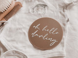 Acrylic Birth Announcement | oh, hello darling | mocha