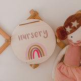 Wooden Nursery Sign - Pink Earth