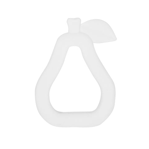 Silicone Pear Teether | White