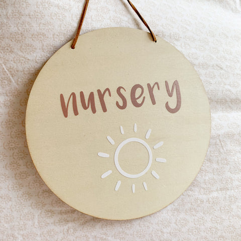 Wooden Nursery Sign - Roses