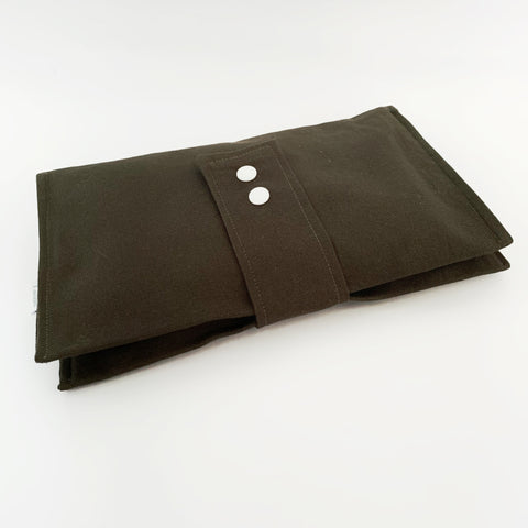 Bitter Chocolate nappy wallet (dark grey/brown) - Baby Jones Designs