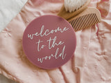 Acrylic Birth Announcement | Welcome to the world | berry
