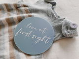 Acrylic Birth Announcement | Love at first sight | Sky