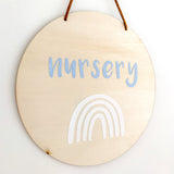 Wooden Nursery Sign - Baby Blue